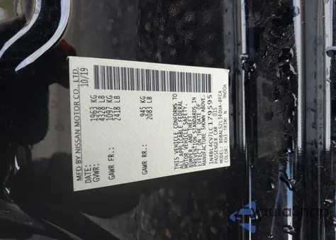 2020 Nissan Altima Sr Fwd z USA, uszkodzony, nr VIN 1N4BL4CV7LC179595